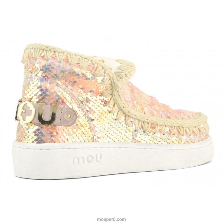 zapatilla eskimo de lentejuelas de verano mujer 8DRXZ46 lentejuelas iridiscentes beige Mou