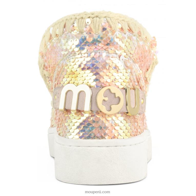 zapatilla eskimo de lentejuelas de verano mujer 8DRXZ46 lentejuelas iridiscentes beige Mou