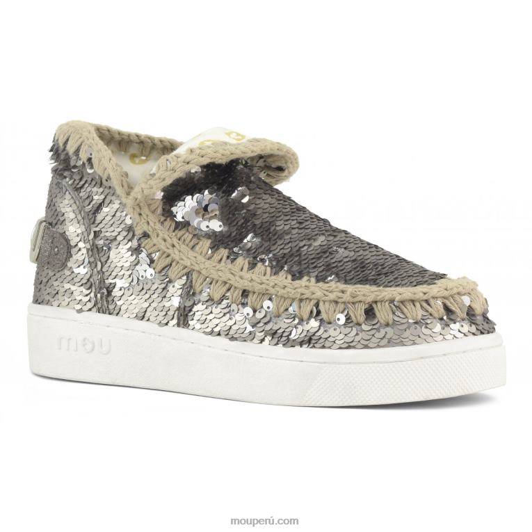 zapatilla eskimo de lentejuelas de verano mujer 8DRXZ47 lentejuelas bronce Mou