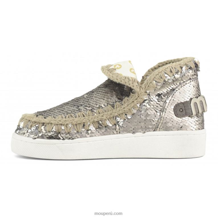 zapatilla eskimo de lentejuelas de verano mujer 8DRXZ47 lentejuelas bronce Mou