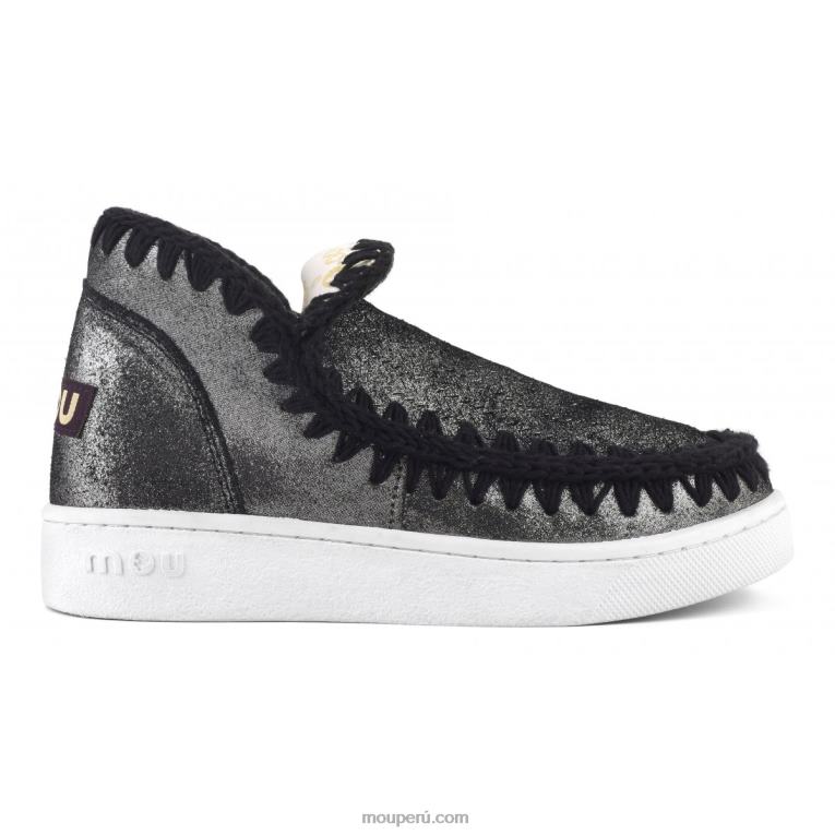 zapatilla eskimo de verano con micropurpurina mujer 8DRXZ10 negro micropurpurina Mou