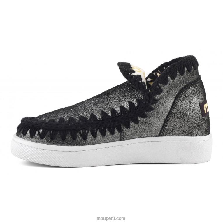 zapatilla eskimo de verano con micropurpurina mujer 8DRXZ10 negro micropurpurina Mou