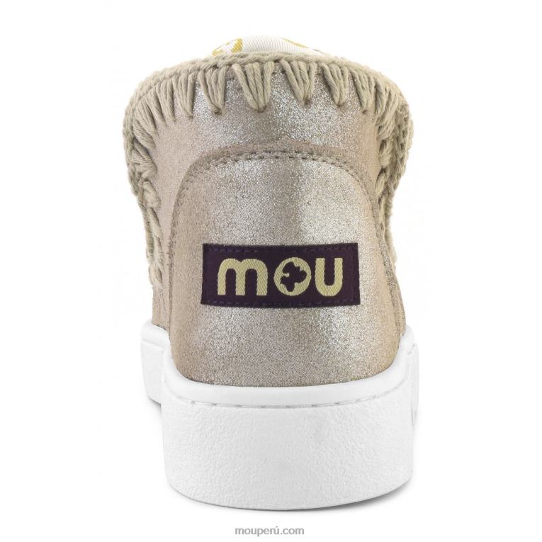 zapatilla eskimo de verano con micropurpurina mujer 8DRXZ11 gris elefante con micropurpurina Mou