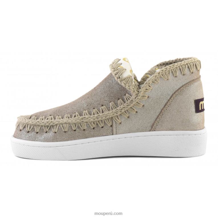 zapatilla eskimo de verano con micropurpurina mujer 8DRXZ11 gris elefante con micropurpurina Mou