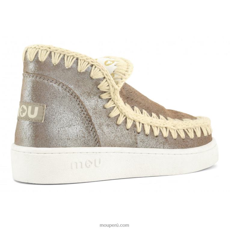 zapatilla eskimo de verano con micropurpurina mujer 8DRXZ12 marrón rosado con micropurpurina Mou