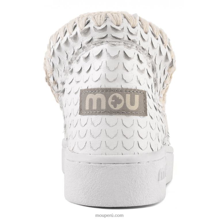 zapatilla esquimal de verano de piel mujer 8DRXZ14 cortes de escamas blancas Mou