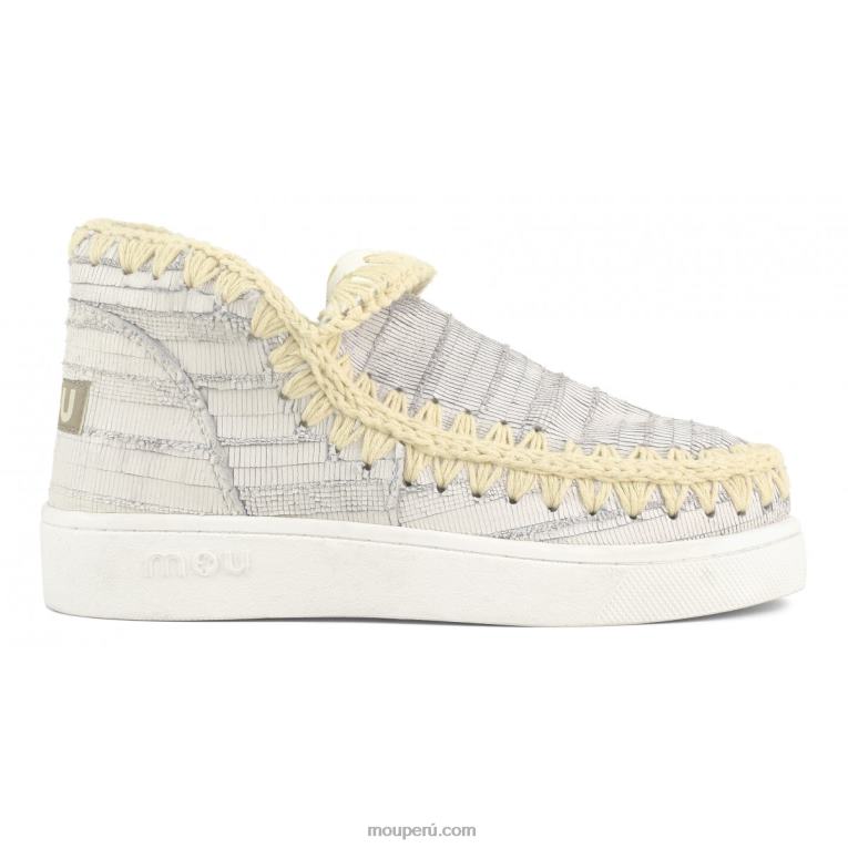 zapatilla esquimal de verano de piel mujer 8DRXZ16 cuero con cortes blanco Mou