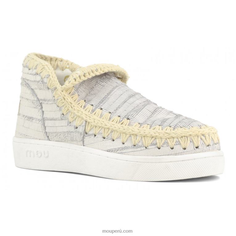zapatilla esquimal de verano de piel mujer 8DRXZ16 cuero con cortes blanco Mou