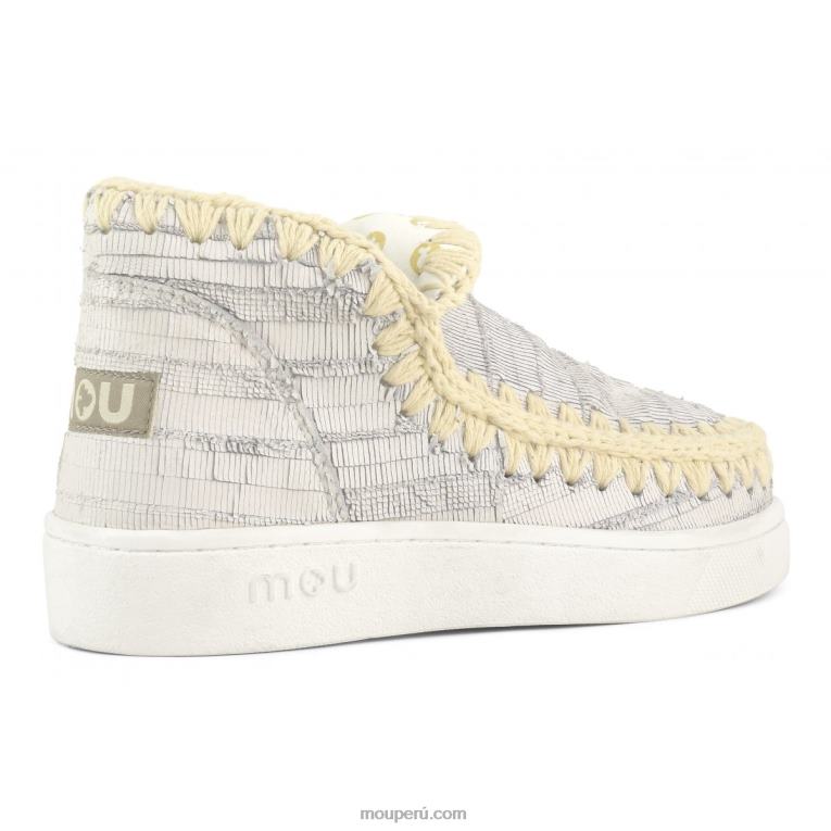 zapatilla esquimal de verano de piel mujer 8DRXZ16 cuero con cortes blanco Mou