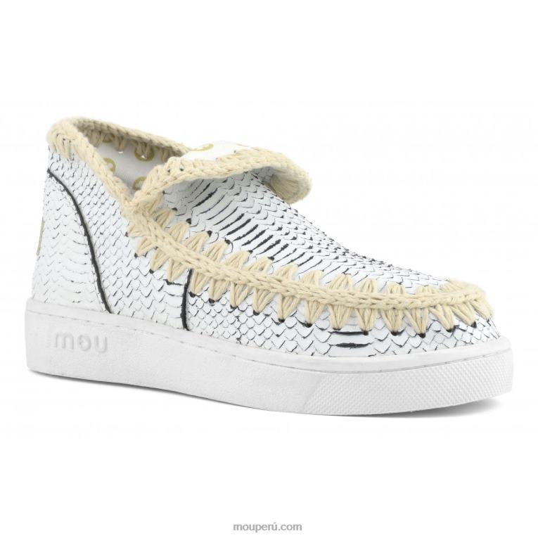 zapatilla esquimal de verano de piel mujer 8DRXZ18 blanco Mou