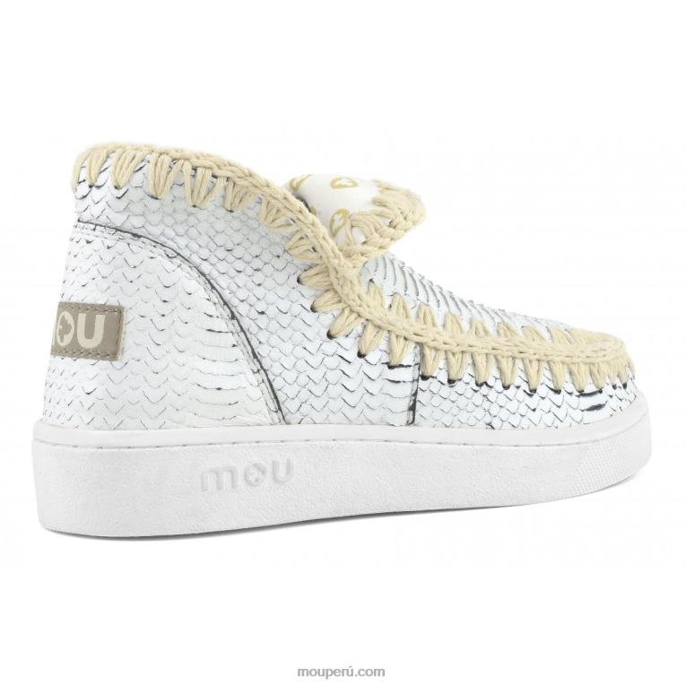 zapatilla esquimal de verano de piel mujer 8DRXZ18 blanco Mou