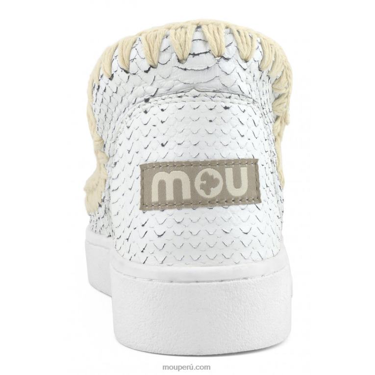 zapatilla esquimal de verano de piel mujer 8DRXZ18 blanco Mou
