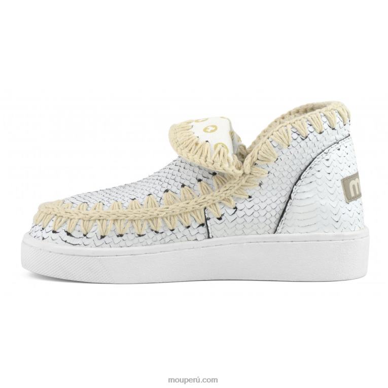 zapatilla esquimal de verano de piel mujer 8DRXZ18 blanco Mou