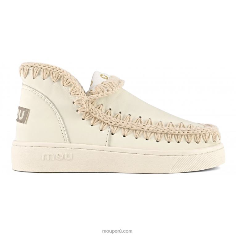 zapatilla esquimal de verano de piel mujer 8DRXZ21 blanco Mou