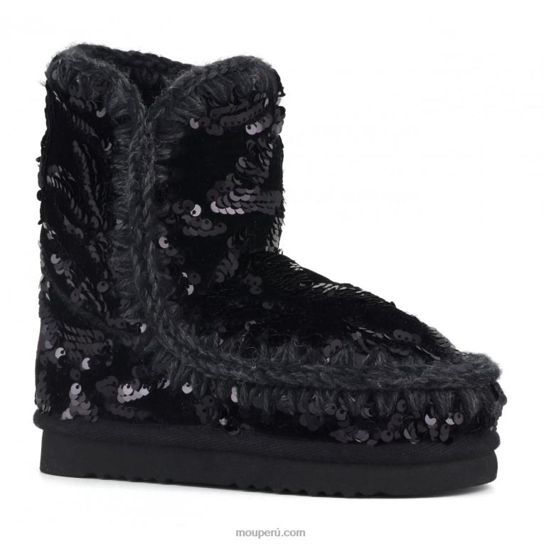 Lentejuelas de glamour de terciopelo esquimal niños 8DRXZ846 lentejuelas iridiscentes azul negro sobre negro Mou