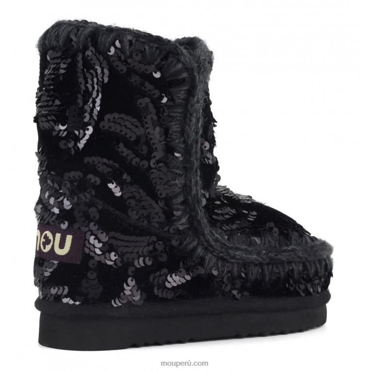 Lentejuelas de glamour de terciopelo esquimal niños 8DRXZ846 lentejuelas iridiscentes azul negro sobre negro Mou