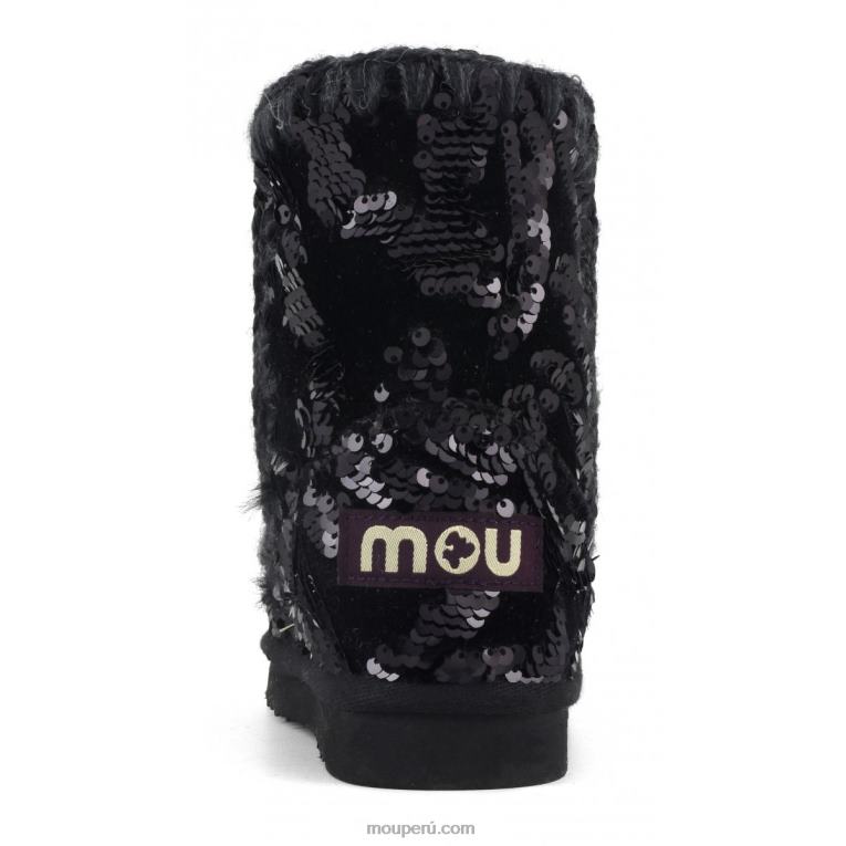 Lentejuelas de glamour de terciopelo esquimal niños 8DRXZ846 lentejuelas iridiscentes azul negro sobre negro Mou