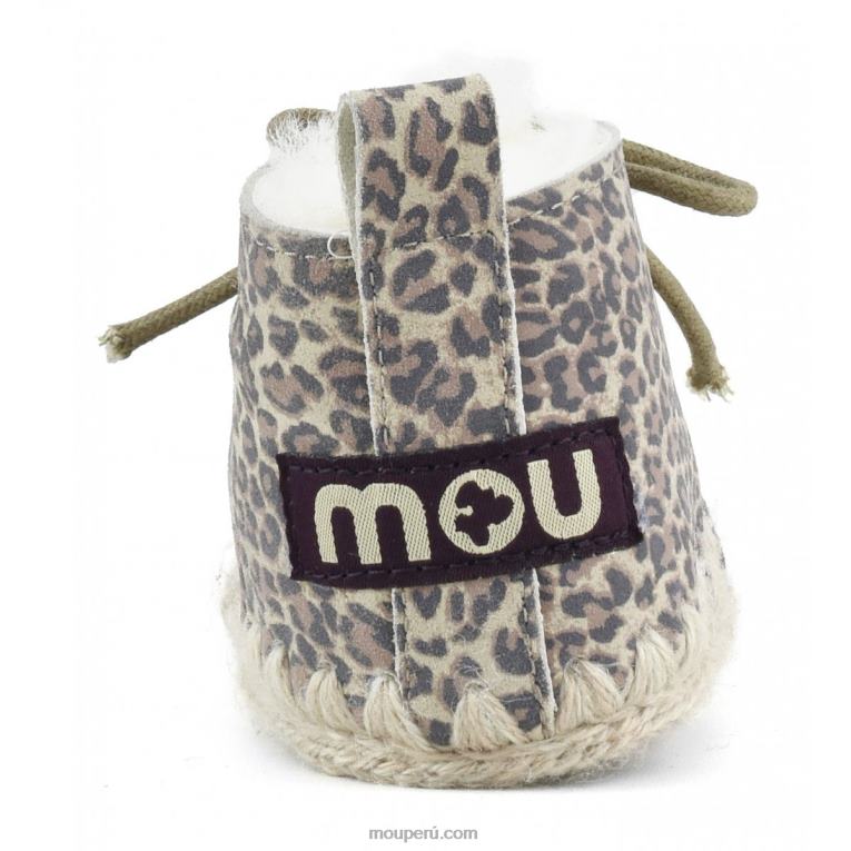 zapato infantil con cordones niños 8DRXZ823 cuero de guepardo pequeño Mou