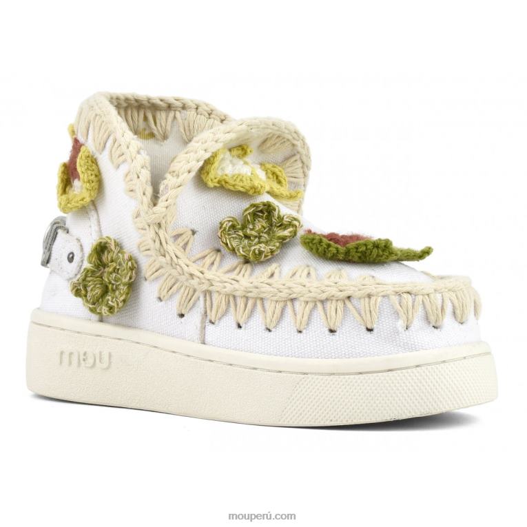 mariposas de ganchillo de zapatilla esquimal de verano niños 8DRXZ786 blanco lona-metal logo dorado Mou