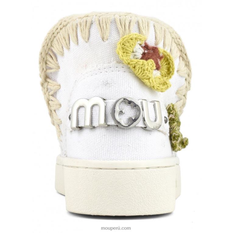 mariposas de ganchillo de zapatilla esquimal de verano niños 8DRXZ786 blanco lona-metal logo dorado Mou