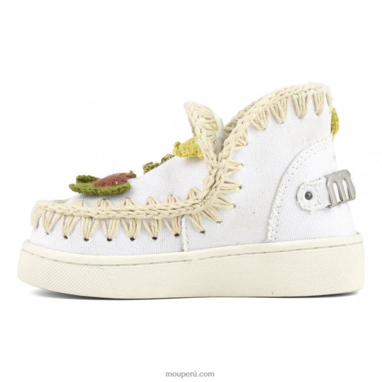 mariposas de ganchillo de zapatilla esquimal de verano niños 8DRXZ786 blanco lona-metal logo dorado Mou