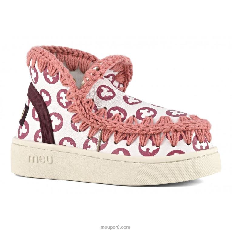 zapatillas esquimales estampadas niños 8DRXZ781 blanco con estampado de peonias Mou