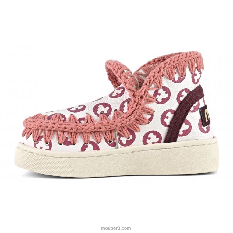 zapatillas esquimales estampadas niños 8DRXZ781 blanco con estampado de peonias Mou